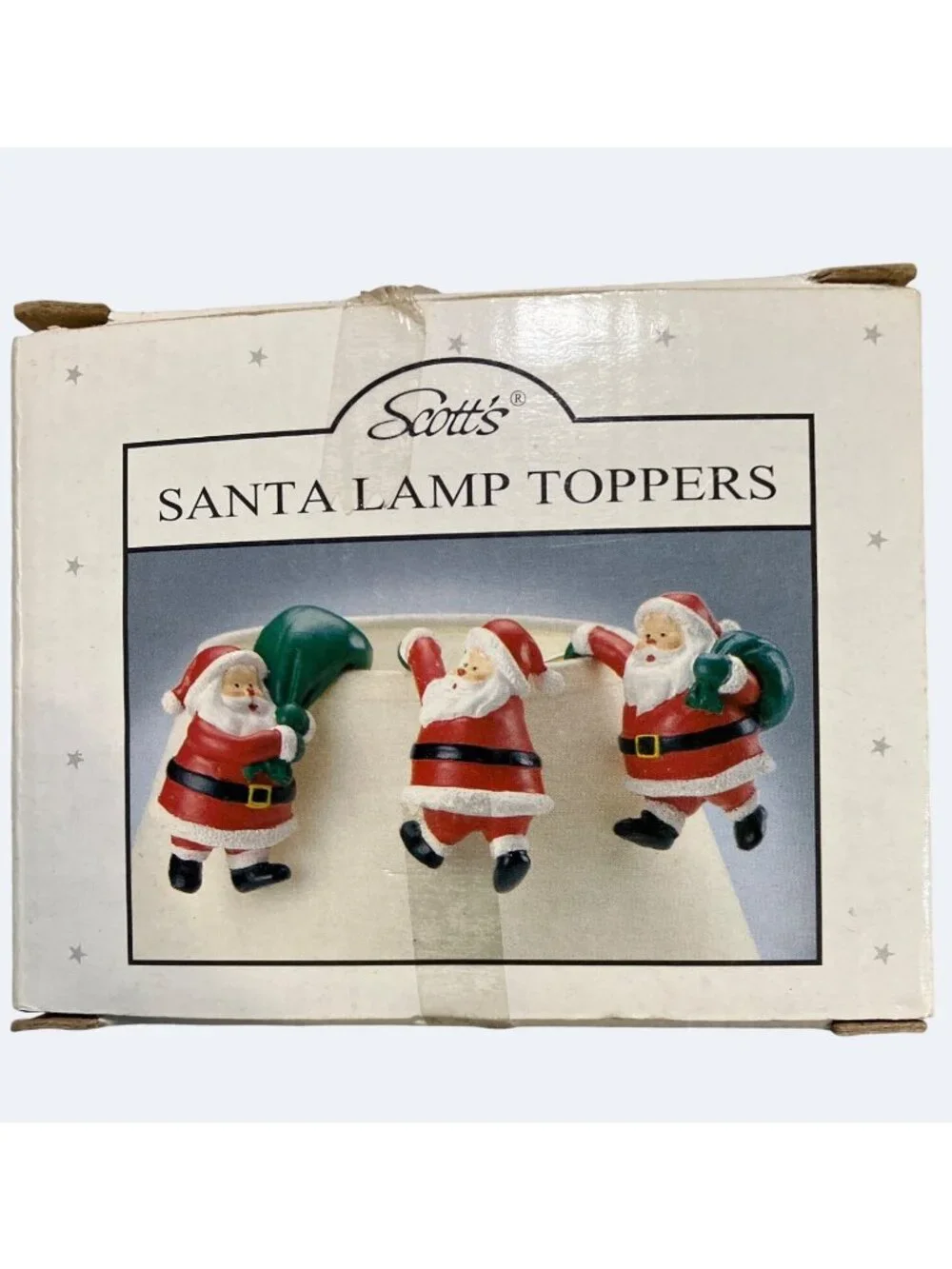 Scotts Santa Lamp Toppers Collectible Giftware Set Of 3 Figures